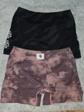 Darc Sport Bundle Seamless Tie-Dye Boyshorts Set - Black & Mauve